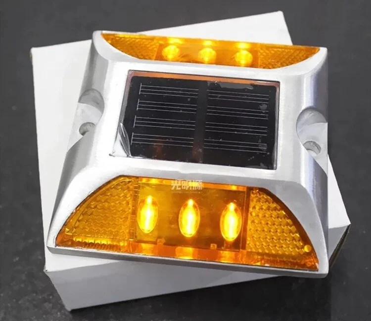 Алюминиевый кошачий глаз, дорожный центр, светодиодные солнечные дорожные маркеры, солнечный предупреждающий светодиодный фонарь, мигающий штифт