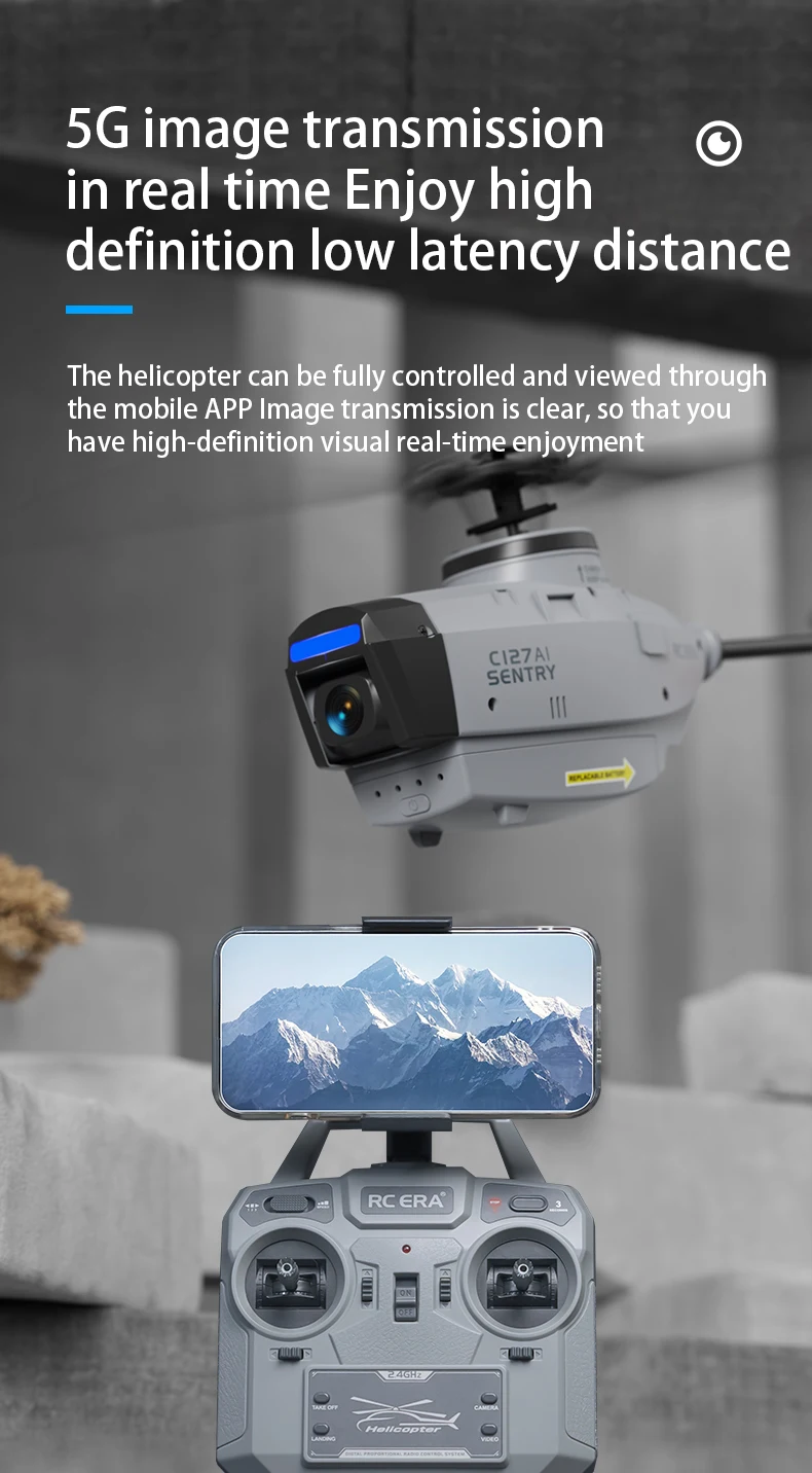 New Coming HOSHI RC ERA C127AI 2.4G 6-Axis Gyro Brushless Motor Optical Flow Localization RC Helicopter Toy RTF Update C127 C128
