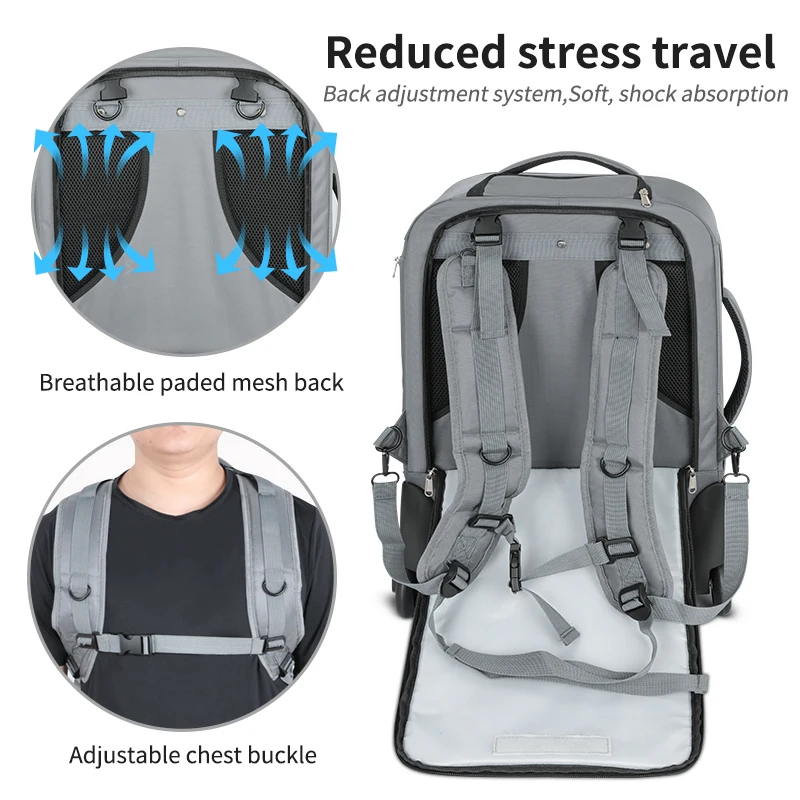 Pro Camera Laptop Backpack Waterproof Outdoor Photography Trolley Large