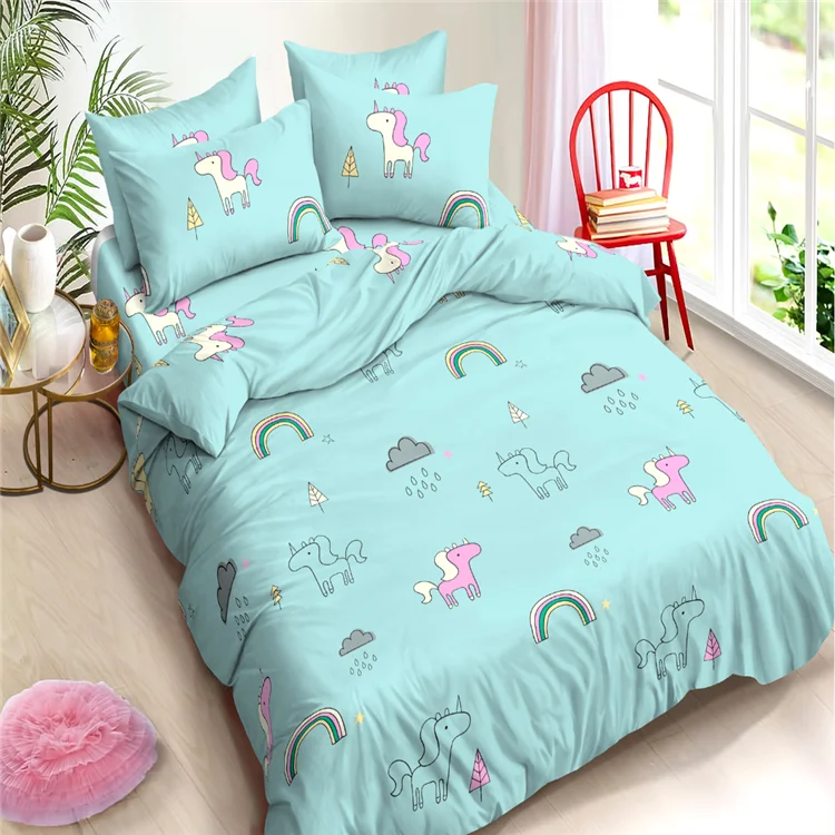 Top Quality Luxury 3d Printing Design Baby 4pcs Bedding Sets Microfiber Bedsheet Comforter Set for Kids