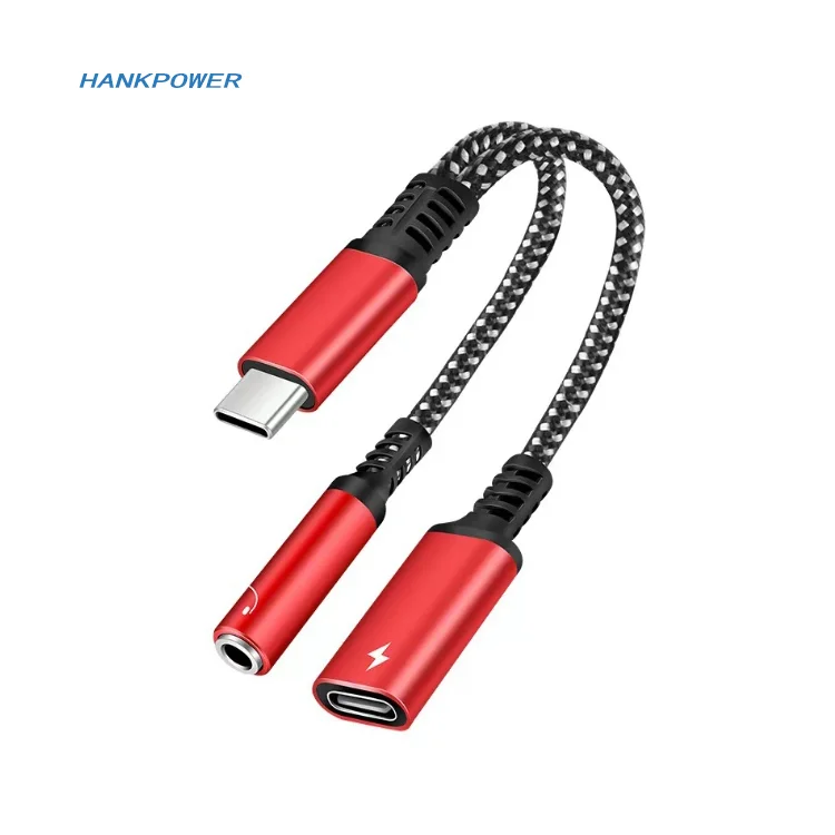 USB C to Headphone and Charger Adapter in Type C to Aux Audio  Jack with PD 66W Fast Charging Cable