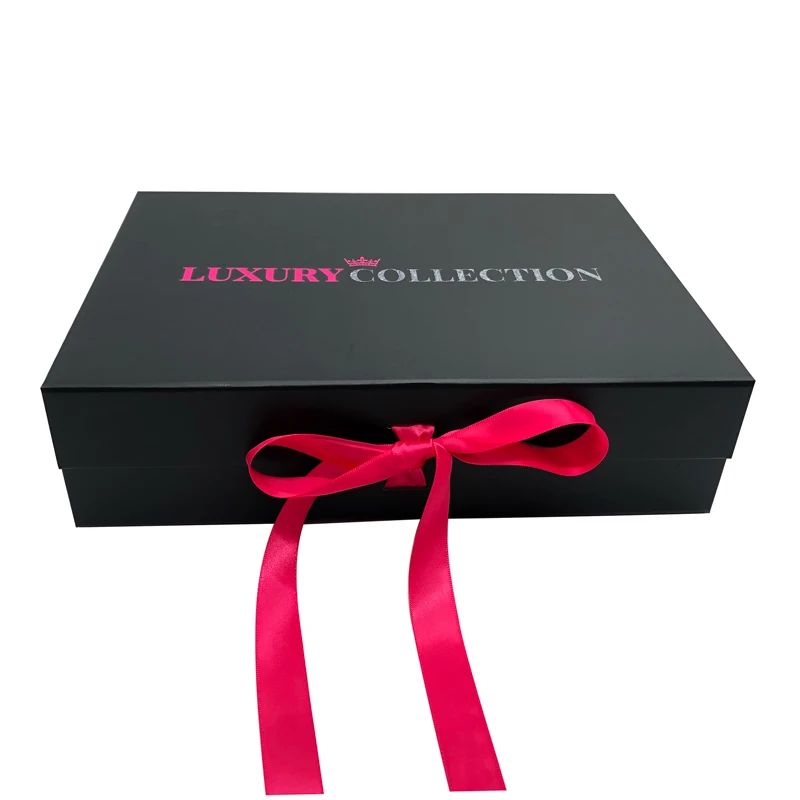 Custom Logo Luxury Ribbon Hair Extension Box Wig Packaging Magnetic ...