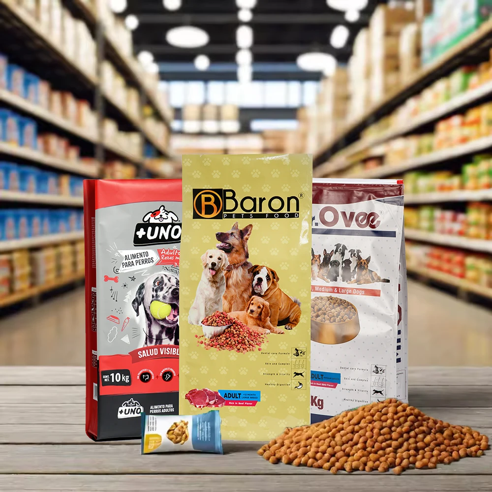 Wholesale customized Logo Printed side gusset bag with zipper Pet food pack bags