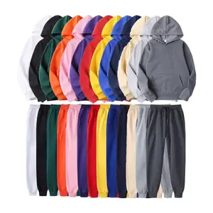 Wholesale Men's Hoodie Custom Hoodies Plain Jogging Warm Soft Sweat Suits Fitness Embroidery Polyester Tracksuits Sets for Women