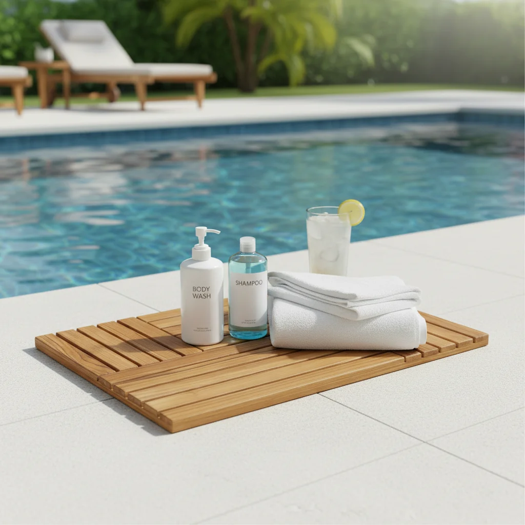 product wholesale luxury teak wood eco friendly classic bath mats non slip custom wooden shower mat for inside shower spa home outdoor-2
