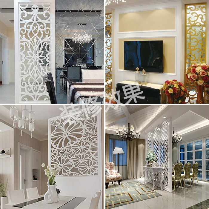 Bulkhead Through Flower Density Board Carving Tv Background Wall Foyer Partition Screen