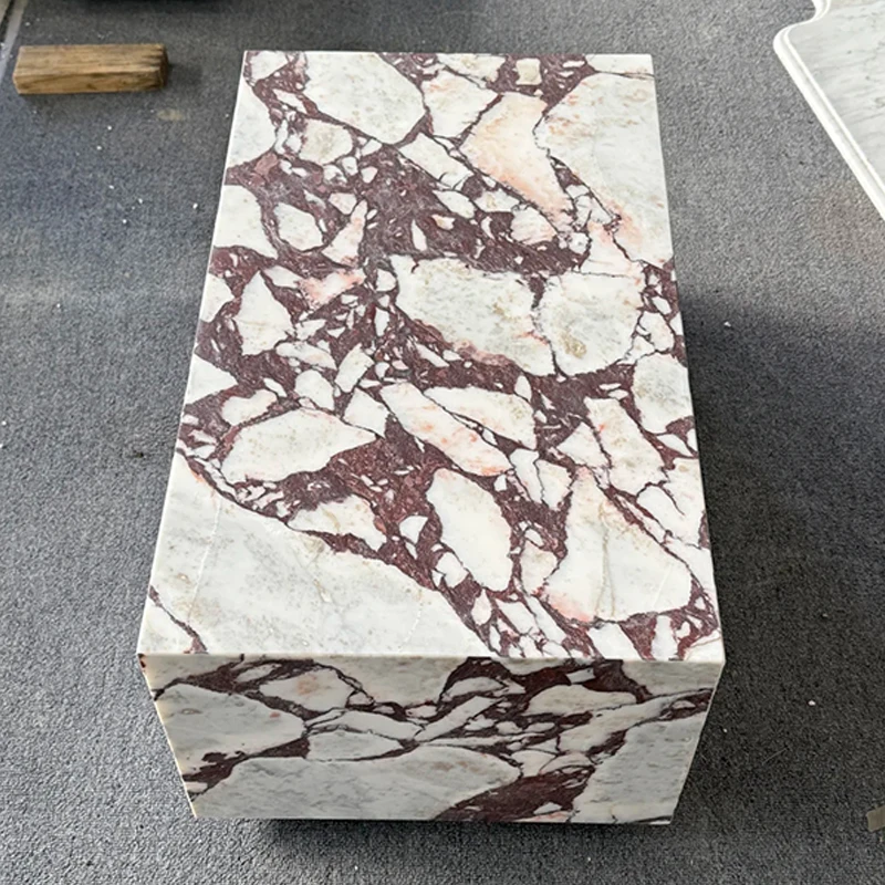 product luxury natural customized calacatta viola marble coffee side table paia stone furniture coffee table low plinth living room-1