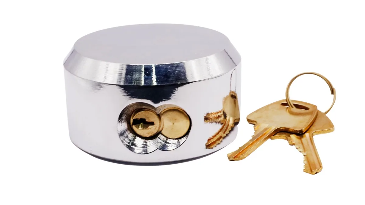 73mm Steel Puck Shaped Round Padlock Container Trailer Truck Hockey