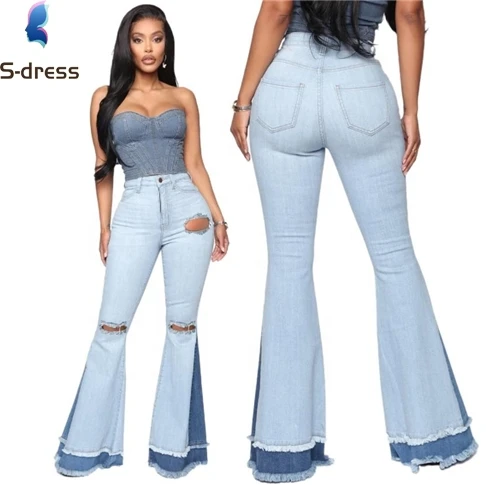 In Stock Ripped Jeans Pant Women 