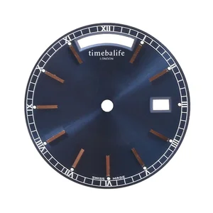 2017 Custom Design Real 3D Index Date Blue Gold Benchmark Dial Fashion Men Watch Dial