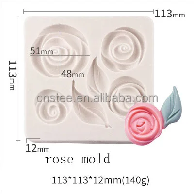 Pouf Roses and Leaves Silicone Mold