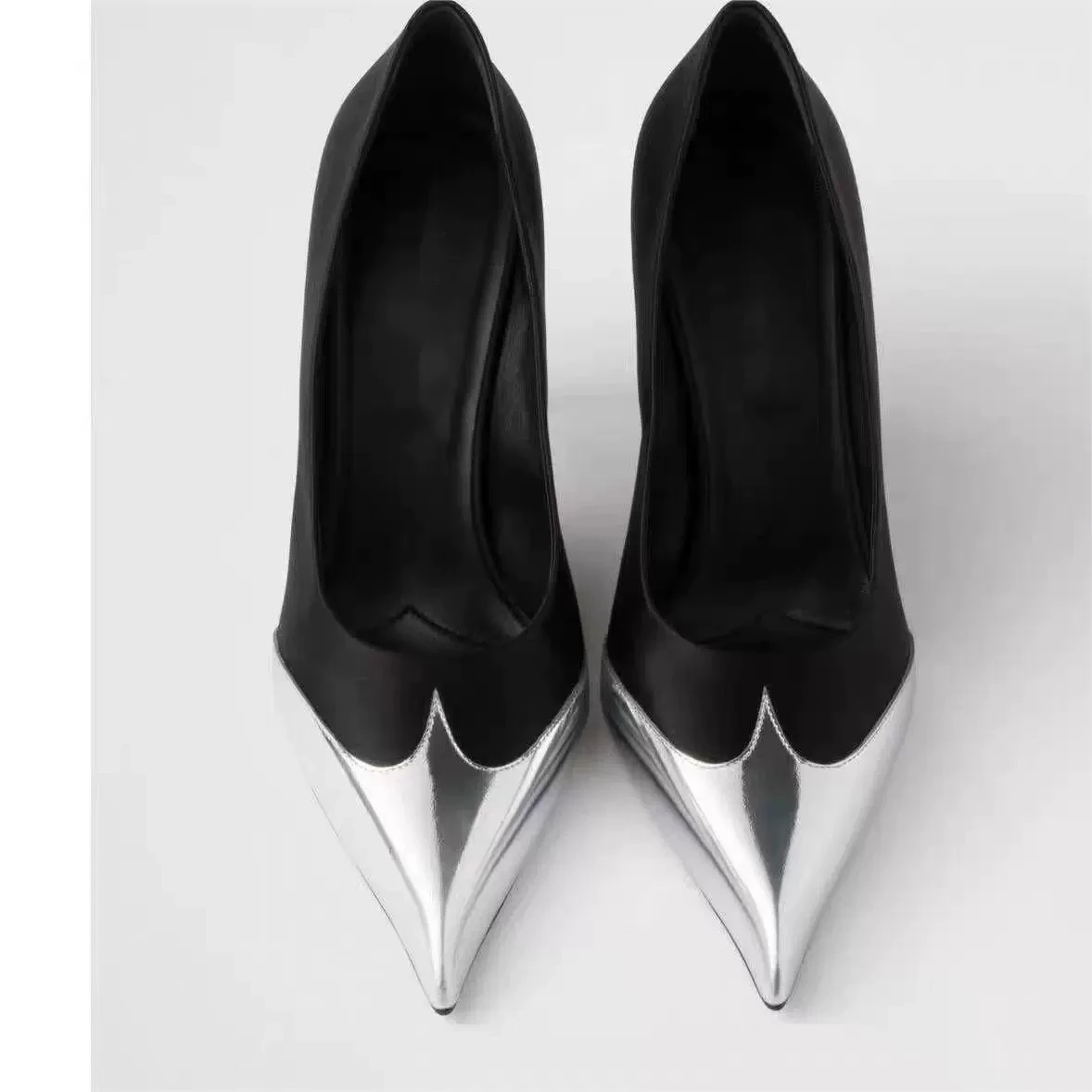 High Quality Women Size 35-43 Satin Upper Thin Heel Pointed Toe Ladies Heel Shoes Pumps Women Shoes - Image 2