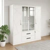 White Geometric Line Wardrobe