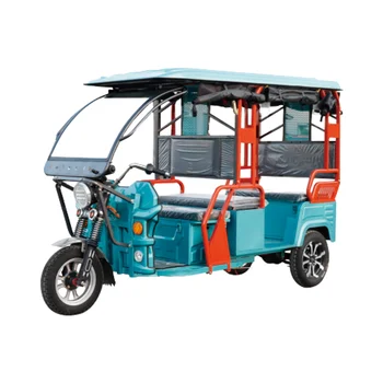 EEC Certified 3-Wheel Electric Rickshaw  5 Passengers 1200 W Max Range 100 KM 72/60 V 3-Wheel Passenger Roof Tricycle 5 Seats