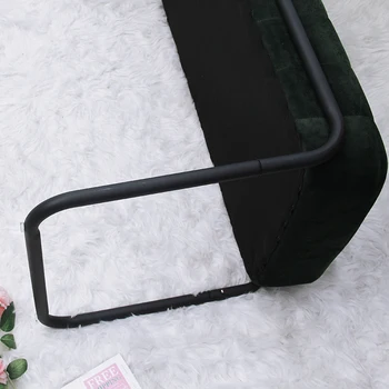 Custom Foldable Green Velvet Ottoman Sofa Gold Legs Bedroom Fabric Bench with Storage Bed End Pouf Shoes Changing Stool