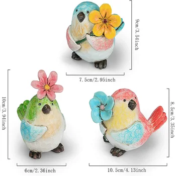 家具 花と鳥の装飾付き 花付きの新しい1個のカラフルな鳥の飾り、鳥の装飾ギフト、家の