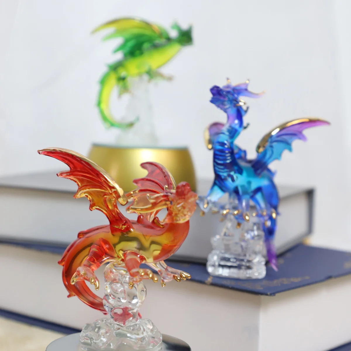 wholesale Dragon shaped Wholesale custom made china personalized hand blown glass dragon crafts gift items for home decor