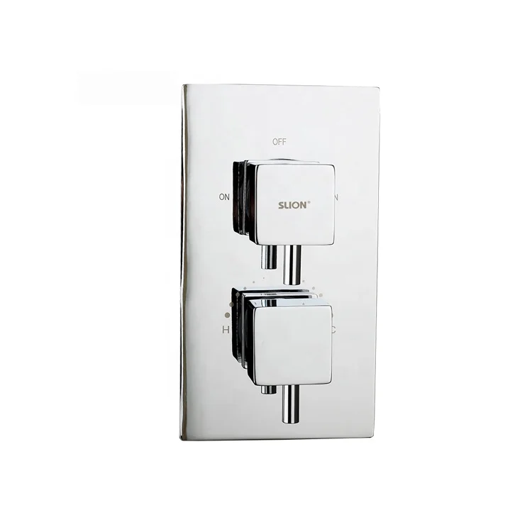 Modern Brass Square Dual Function Concealed Thermostatic Shower System With Riser Kit supplier