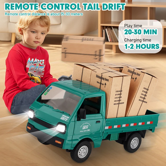 1/16 2.4ghz Diecast Model Removable Transport Container Vehicle Remote Control Car Simulation Mini Pickup Rc Truck Toy