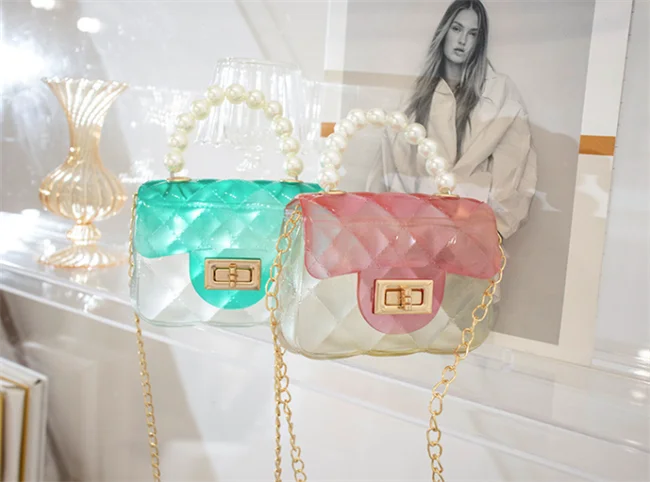 Mini Chain Strap Messenger Purses Fashion PVC Jelly Bags Women Handbags For Young Ladies