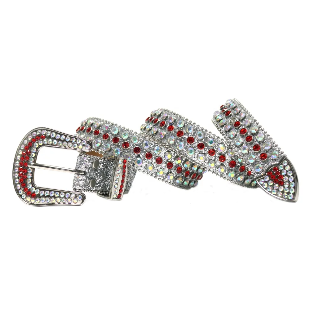MACWAVE Rhinestone Belt All Red Bling Bling Western Style