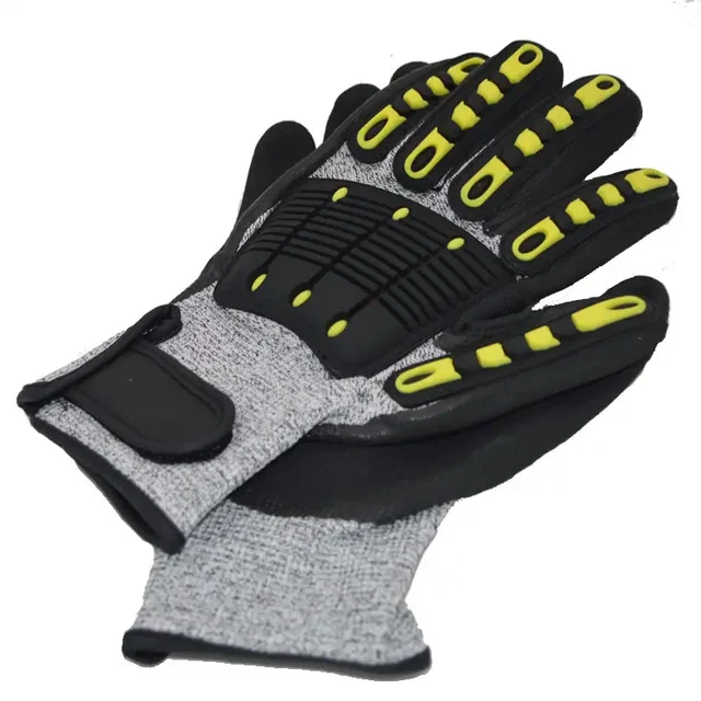 Upgrade HPPE Climbing Cycling Water proof Wear Cut Resistant Anti Impact Mechanic TPR Hand Safety Work Gloves