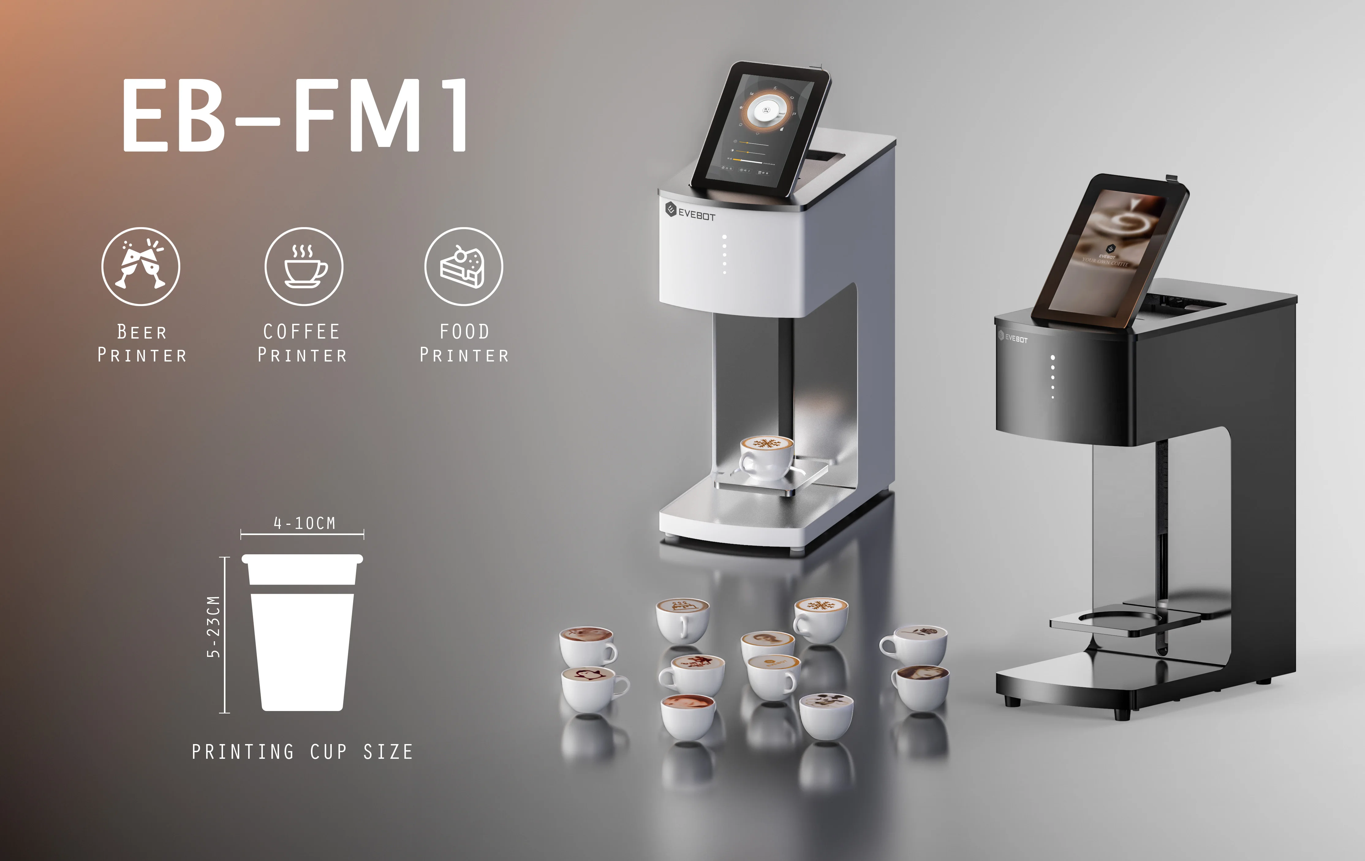 Coffee Printer, Beer printer, Latte Art Machine from Evebot-Fantasia 