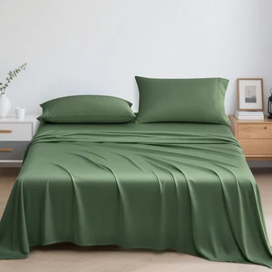 100% Bamboo Fiber 4pcs Bedding Set Natural Quilt Cover Antibacterial Duvet Cover Skin-friendly Blanket Cover with Pillowcase