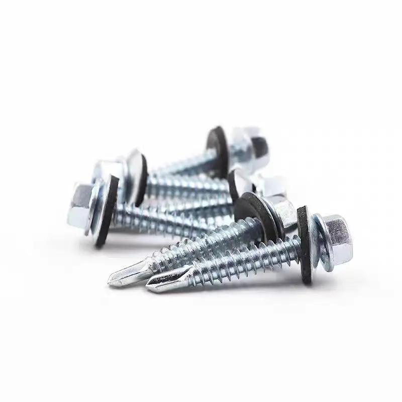 Colorful Hex Flange Truss Head Washer Head Drywall Self Screw Drilling Screw with Tip manufacture