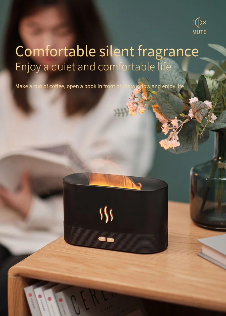 Best Price USB Rechargeable Battery Led Flame Diffuser Portable Essential Oil Air Freshener Humidifier