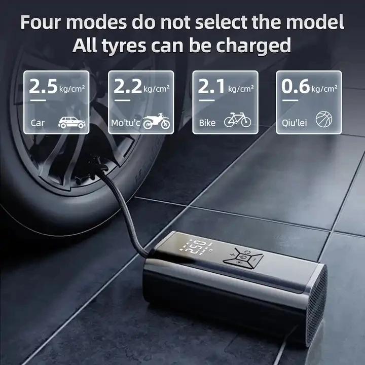 150psi Electric Tire Pump 4500 Mah Mini Wireless Inflator Portable Compressor Digital Car Pump