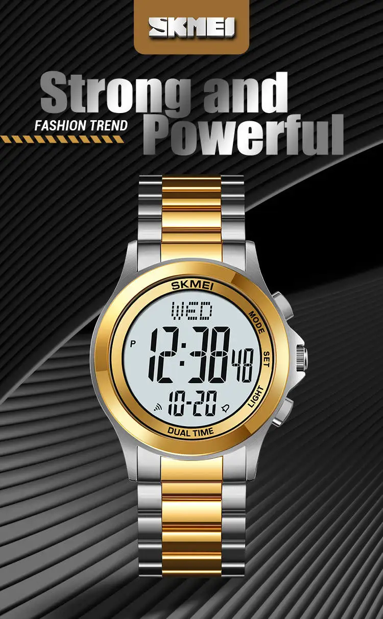 Skmei 2271 Fashion Custom Logo Gents Digital Watch 2024 Stainless Steel Band Luminous Multifunction Leisure Watch Supplier