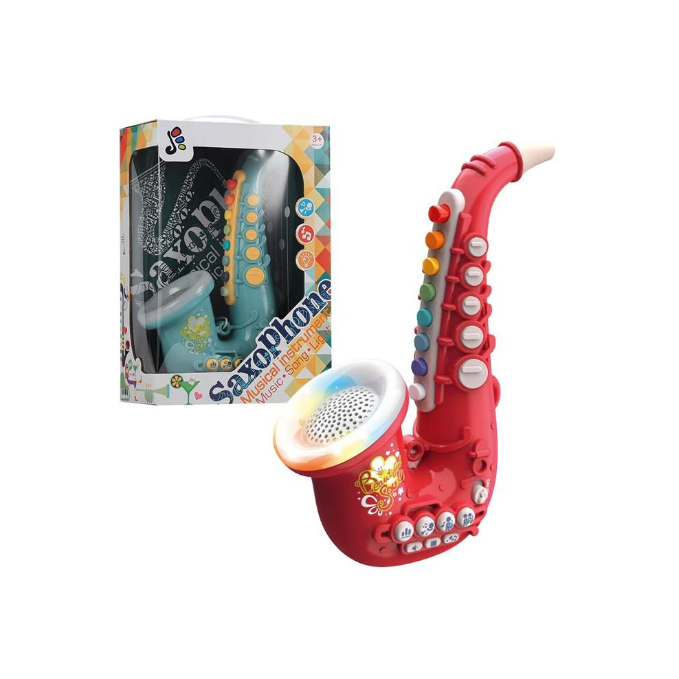 No Battery Yinrunx Mini Saxophone with Light and Sound Early Educational Toys Musical Instrument Toy for Toddler Girls Boys Beginners,Saxophone Musical Instrument Toys,Red 