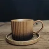 Tasse à café et soucoupe jaune antique élégante, 250 ml