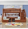 Brown (bunk bed including ladder cabinet and slide)