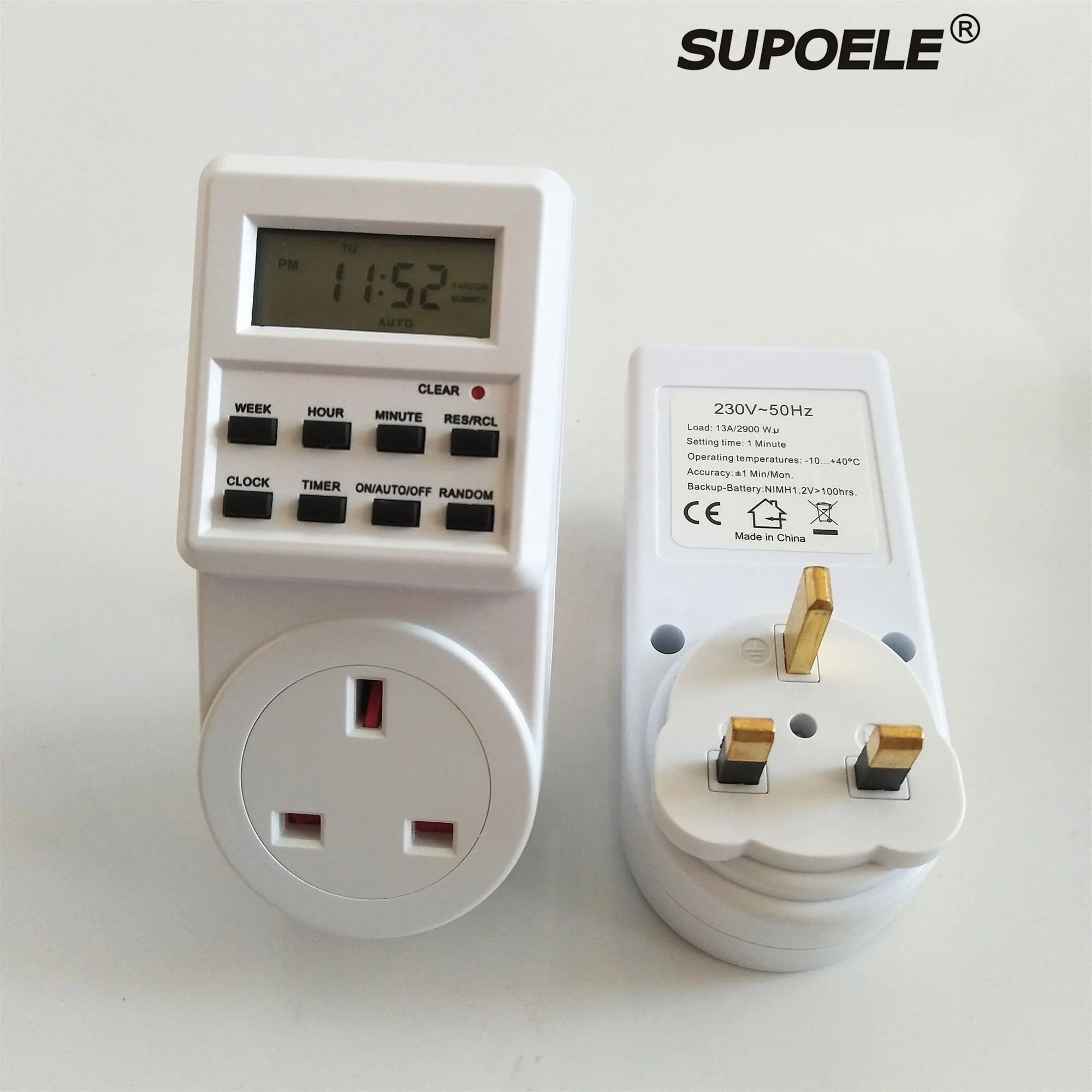 Electronic Digital Timer 12/24 Hour Switch 7 Day Socket UK Plug-in Programmable 