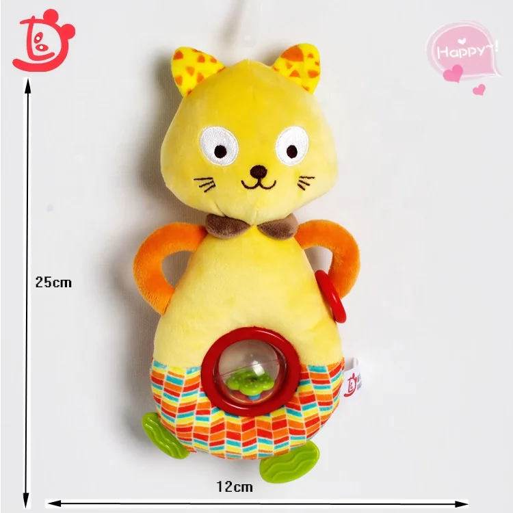 Оптовая продажа, плюшевые Коты, мягкий детский Прорезыватель для зубов для новорожденных, погремушка, детские игрушки, нагрудники и подходящие погремушки