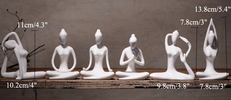 Abstract Art Ceramic Yoga Poses Figurine Porcelain Yoga Lady Figure Statue L2Q9 