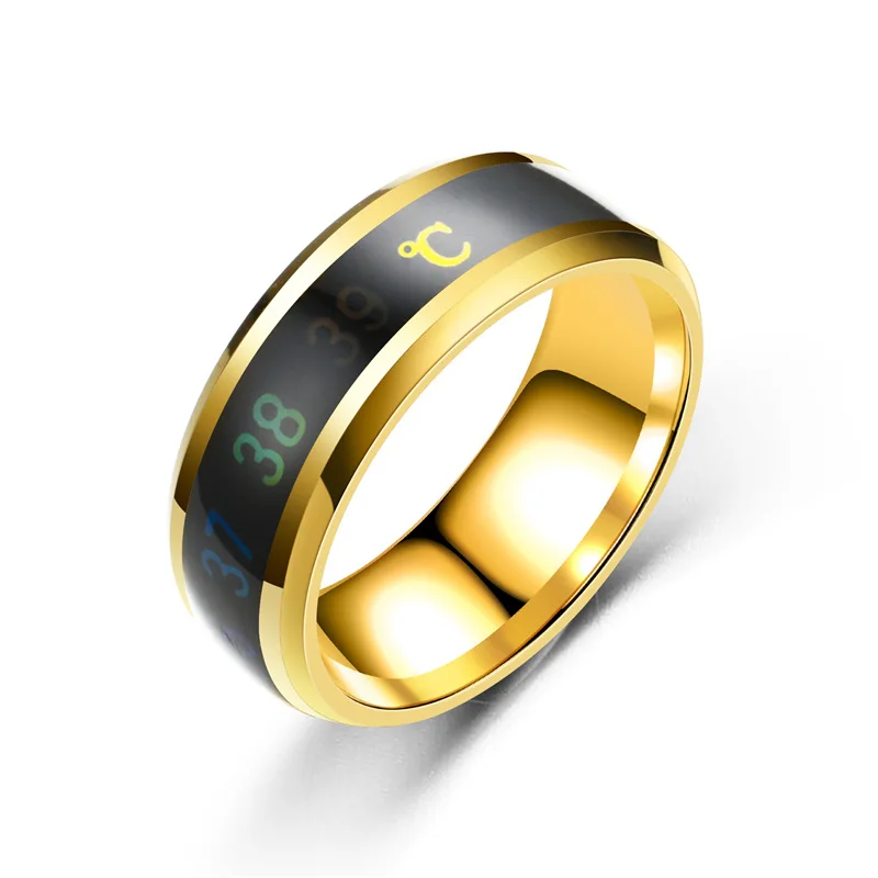 New Intelligent Temperature Sensing Men Smart Ring Health Titanium Steel NFC Ring for Phone Call