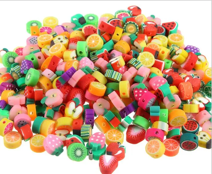 100Pcs Halloween Polymer Clay Beads Loose Beads Charms Jewelry Making  Accessory 