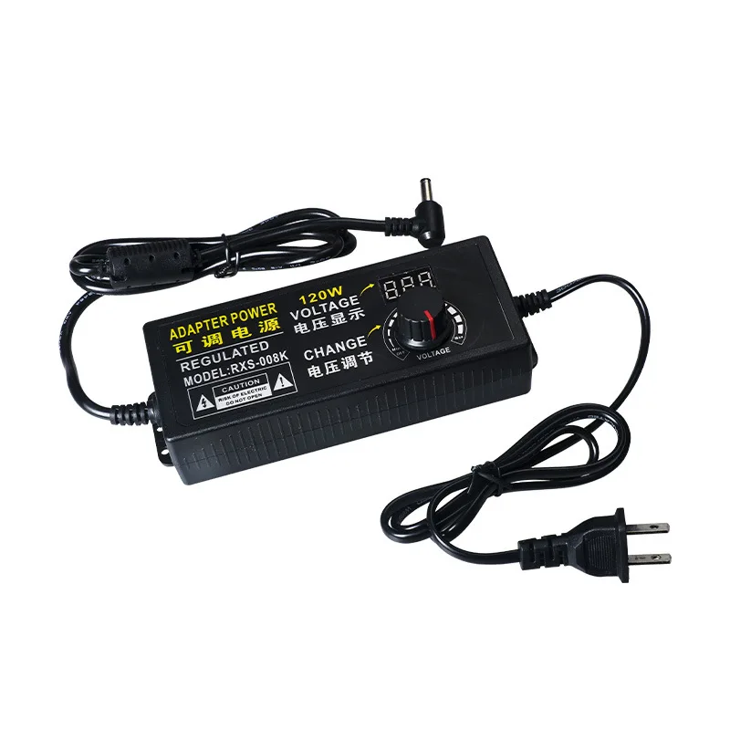 Adjustable Voltage Power Adapter with Voltage Display Screen Suitable for Water Pump and LED Light