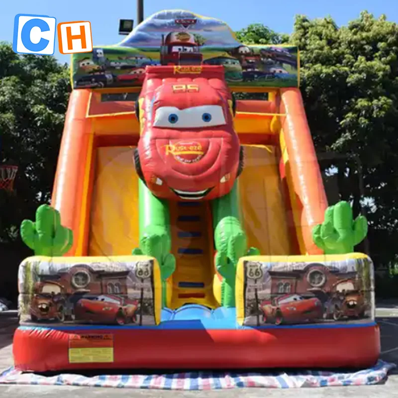 CH Custom Outdoor Bouncy Inflatable combo water Slides Bounce Car Playground Big Commercial Kids games Inflatable Slides