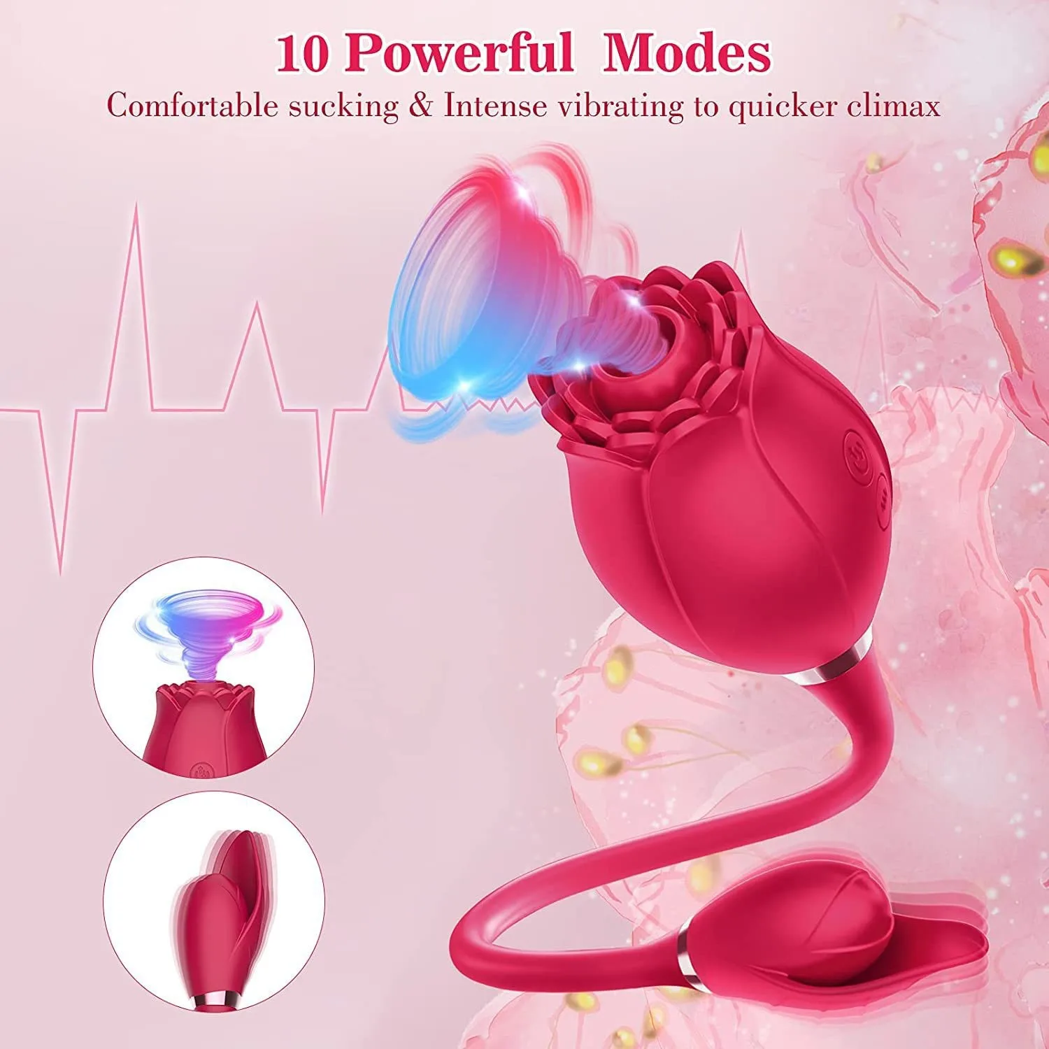 Hot Selling Rose Eggs Shaped Vagina G Post Sucking Vibrator Egg Sex Toys  Women Panty Vibrating Jump Egg