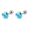 Circonio azul en forma de corazón de 3 mm (un par)
