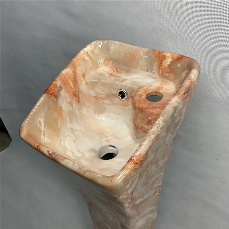 Marble Customized Colored Bathroom Ceramic Lavabo Wash Hand Basin Pedestal Sinks