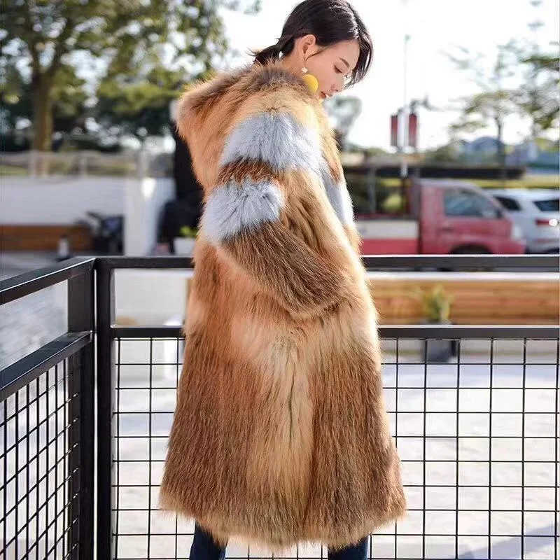 Yr1176 Women Luxury Genuine Red Fox And Blue Fox Hand Knit Real Fox Fur Hooded Coat Jacket Buy Fox Fur Coat Jacket Fox Fur Hooded Coat Real Fox Fur Coat Product On Alibaba Com