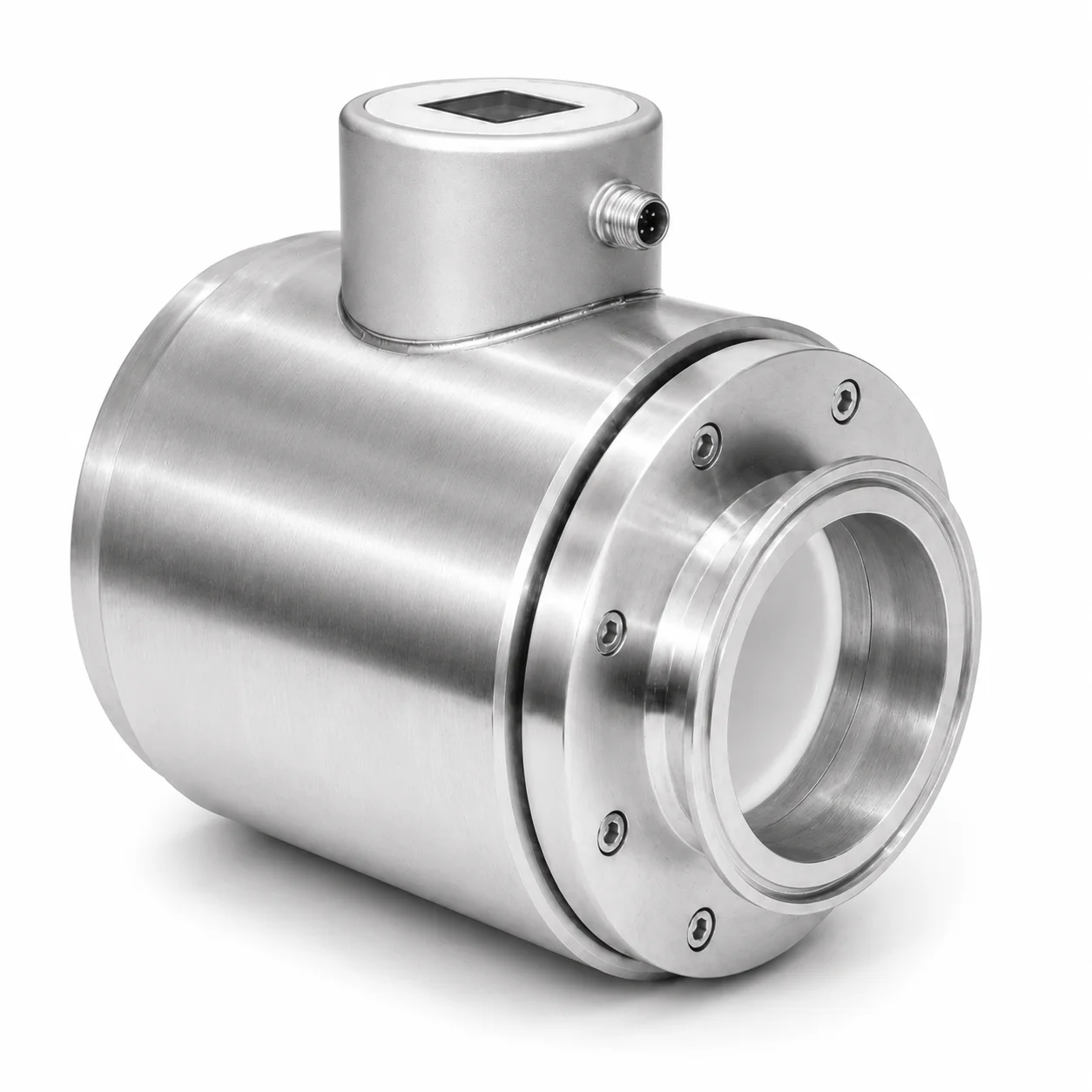 IP65 Sanitary Electromagnetic Liquid Flowmeter M12 Aviation Plug 4-20mA Pulse Output Stainless Steel Mag Flow Sensor Fluid