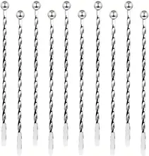 spiral pattern coffee beverage stirrers stir cocktail drink swizzle stick with small rectangular paddles