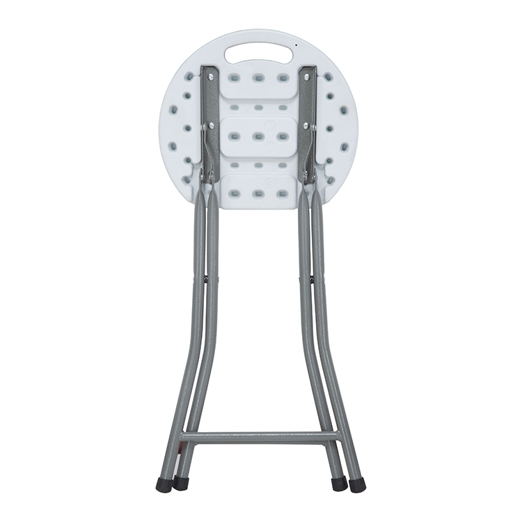 
Прочный белый пластиковый маленький круглый складной стул высотой 45 см, Круглый складной стул из пластика 