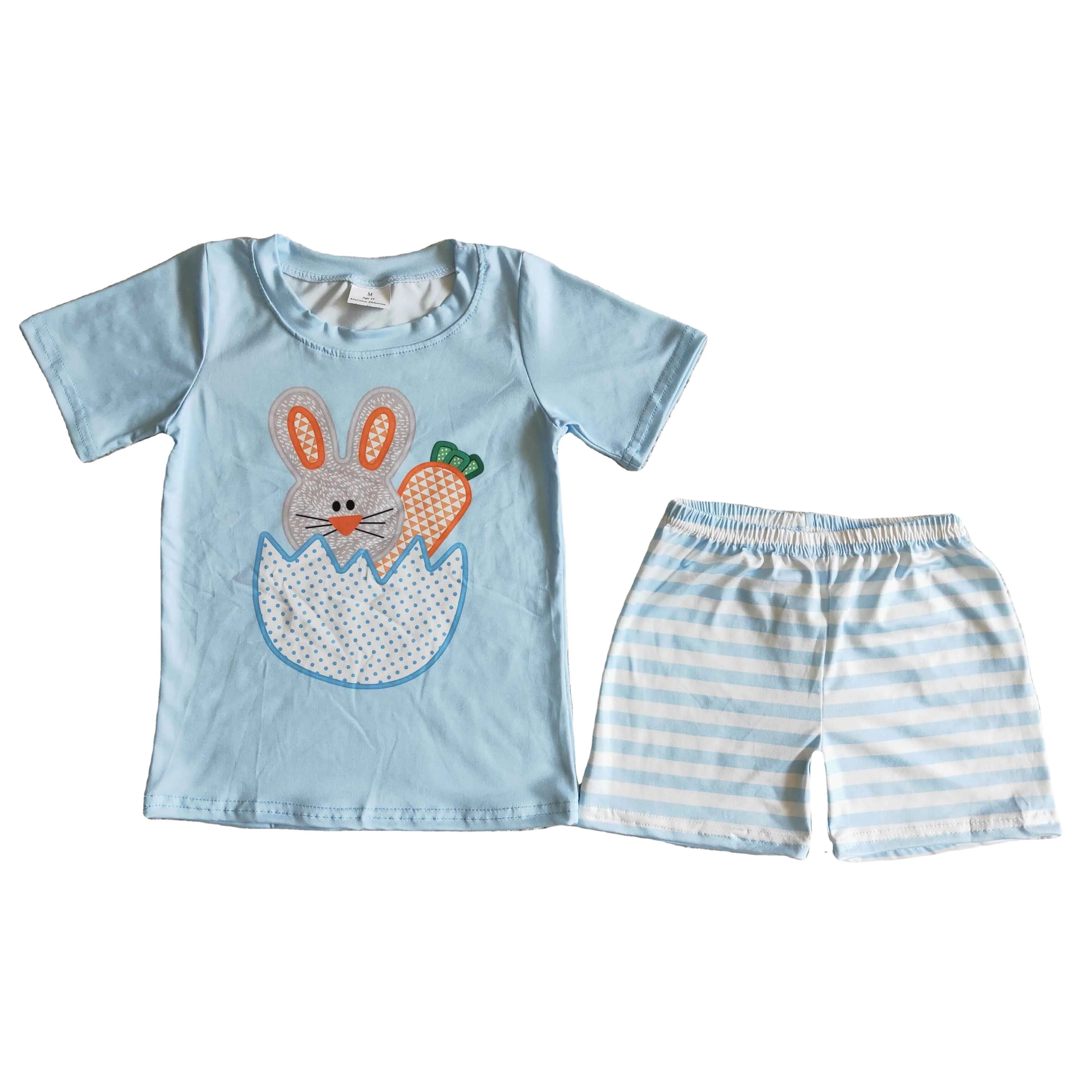 Cute Bunny Carrot Egg Print Top Sky Blue Striped Shorts Clothing Sets  Wholesale Easter Kids Outfits Toddlers Baby Boys Clothes - Buy Western  Botique Clothing Easter,Kids Clothes Wholesale,Easter Kids Clothes For Boys